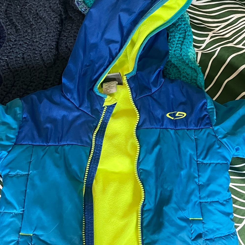 Kids Blue and Yellow Puffy Jacket